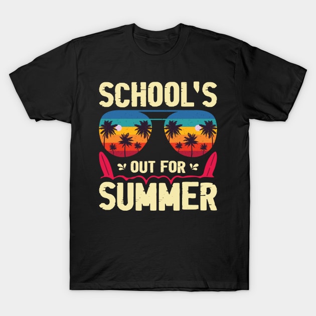 Vintage Style Sunset Summer Dress School's Out For Summer T-Shirt by Sowrav